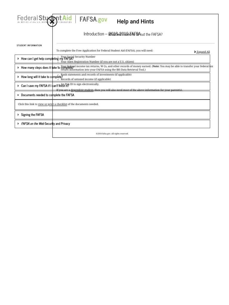 Introduction To FAFSA 2018-2019 | PDF | Business