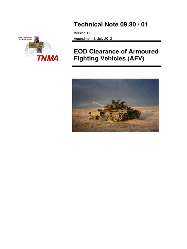 EOD Clearance Guidelines for AFVs | PDF | Bomb Disposal | Cluster Munition
