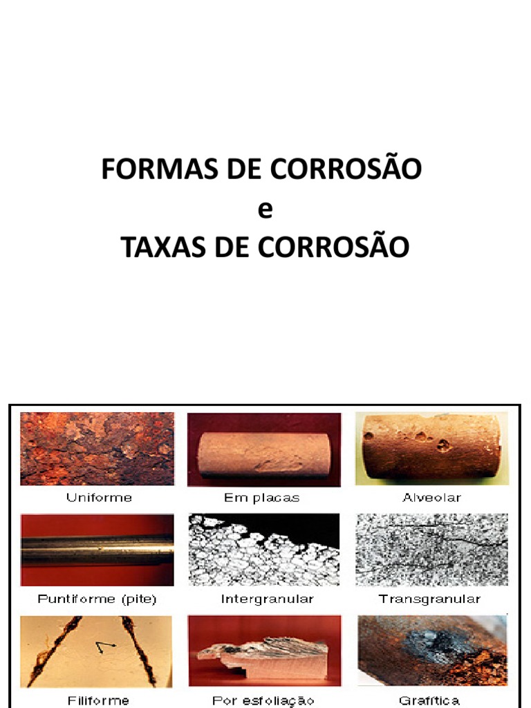 Formas e Taxas de Corrosão Metálica | PDF | Metalurgia | Corrosão