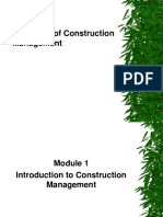 Module 1 Principles of Construction Management