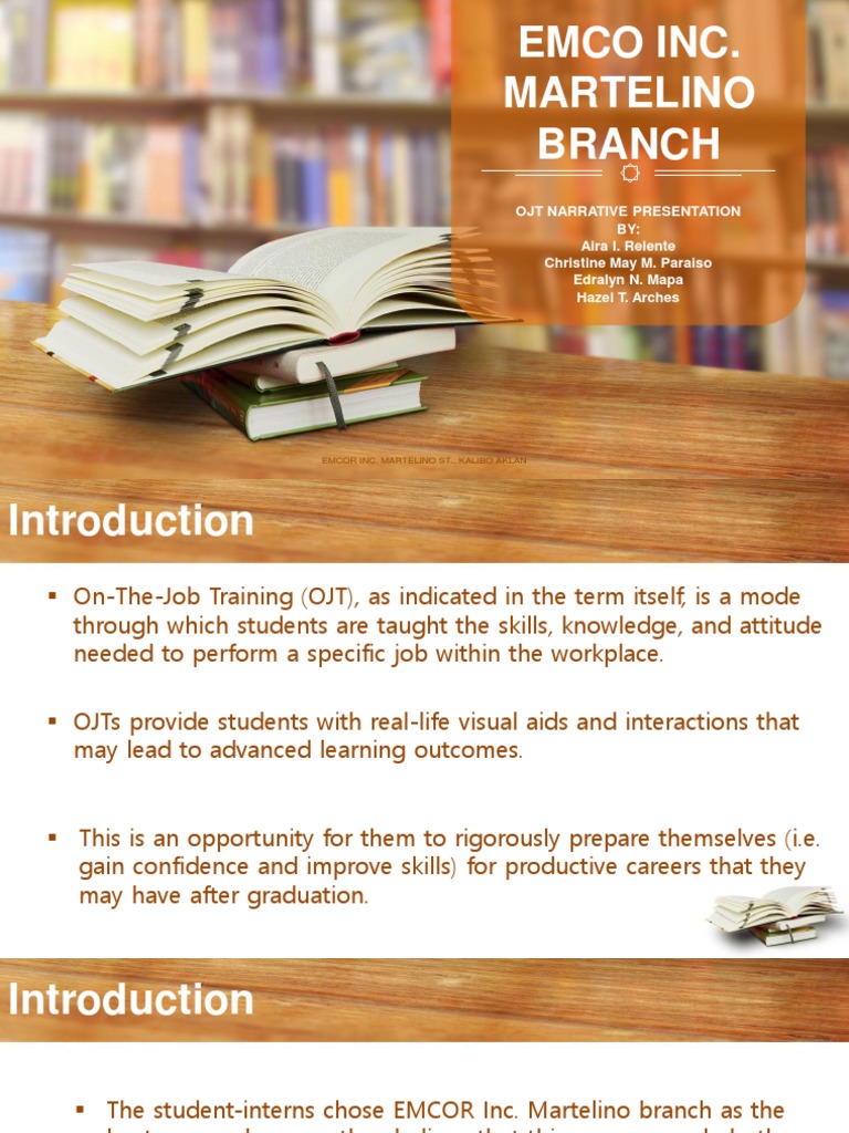Ojt Presentation Pdf Retail Internship