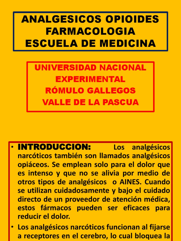 Analgesicos Opioides | PDF | Drogas | Analgésico