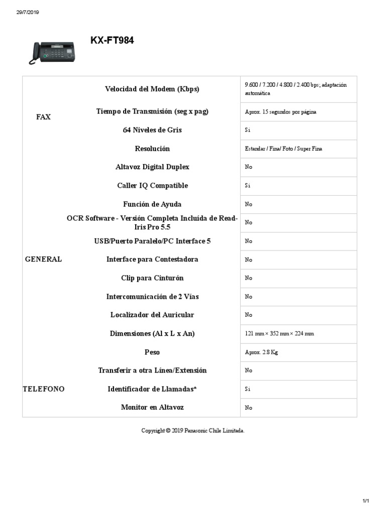 KX FT984 | PDF
