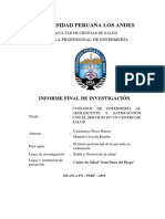 CUIDADOS DE ENFERMERÍA AL  ADOLESCENTE Y SATISFACCIÓN CON EL SERVICIO EN UN CENTRO DE SALUD