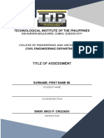 Title of Assessment: Technological Institute of The Philippines