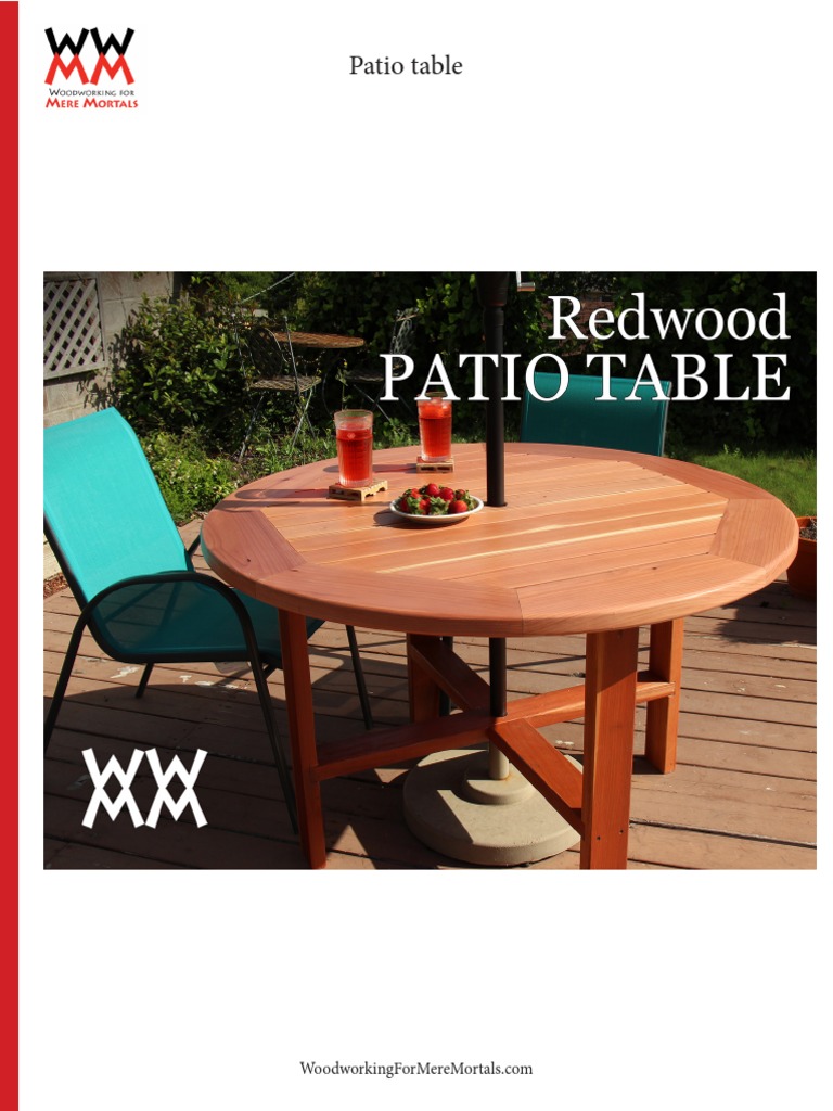 Woodworking For Mere Mortals Redwood Patio Table