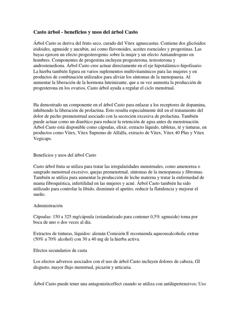 Casto Árbol PDF Progesterona Ciclo menstrual
