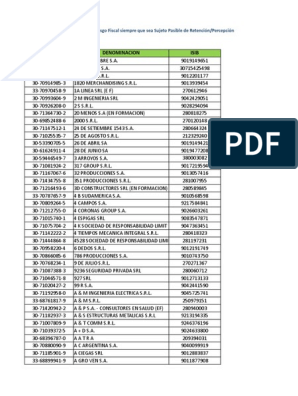 Listado de Contribuyentes - Agentes de Riesgo Fiscal - Vigencia Desde  01-04-2019 A 30-04-2019, PDF, Empresas