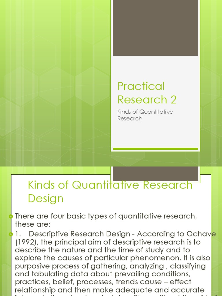 Types of Quantitative Research Designs | PDF | Experiment | Research Design