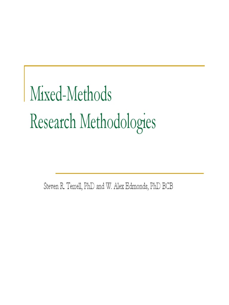 Elective Mixed-Methods Edmonds Terrell | PDF | Qualitative Research ...