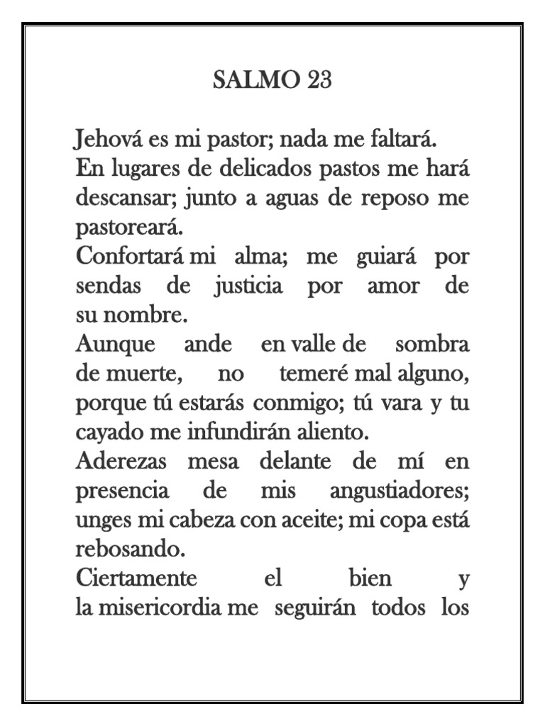 Salmo 23 en Letra Grande | PDF | Cocina, comidas y vino