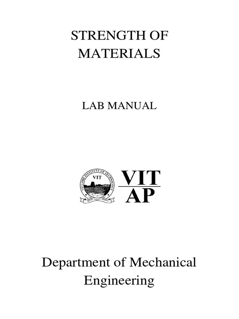 Strength of Materials Lab Manual PDF Strength Of Materials