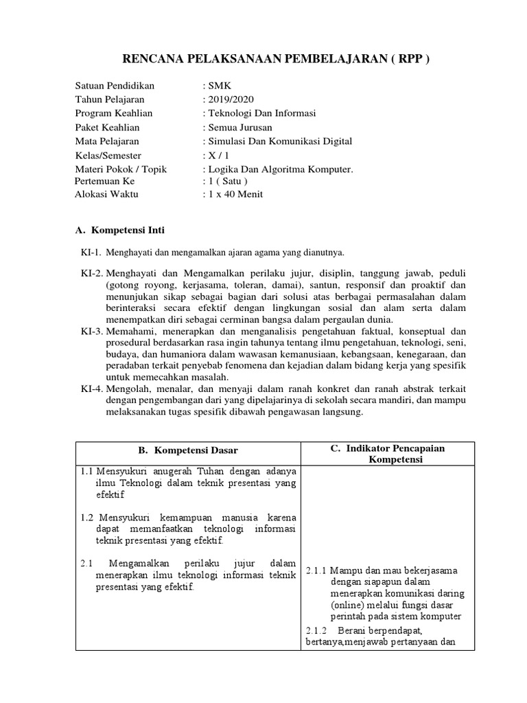 RPP 1 | PDF