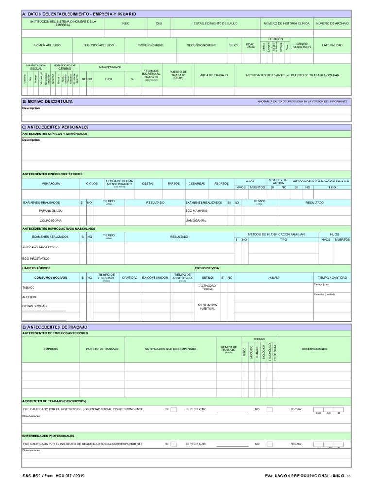 VF Hco Form 077-Inicial Estad b0191067001531937661 | PDF | Transgénero ...