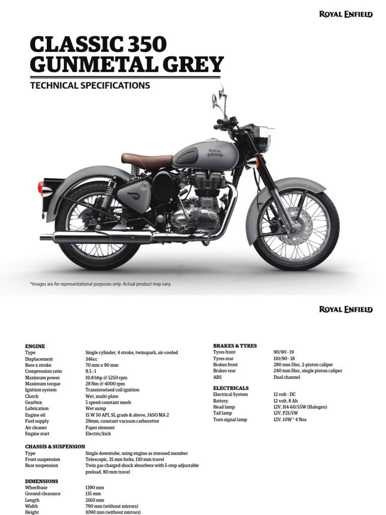 Classic 350 Gunmetal Grey Technical Specifications PDF