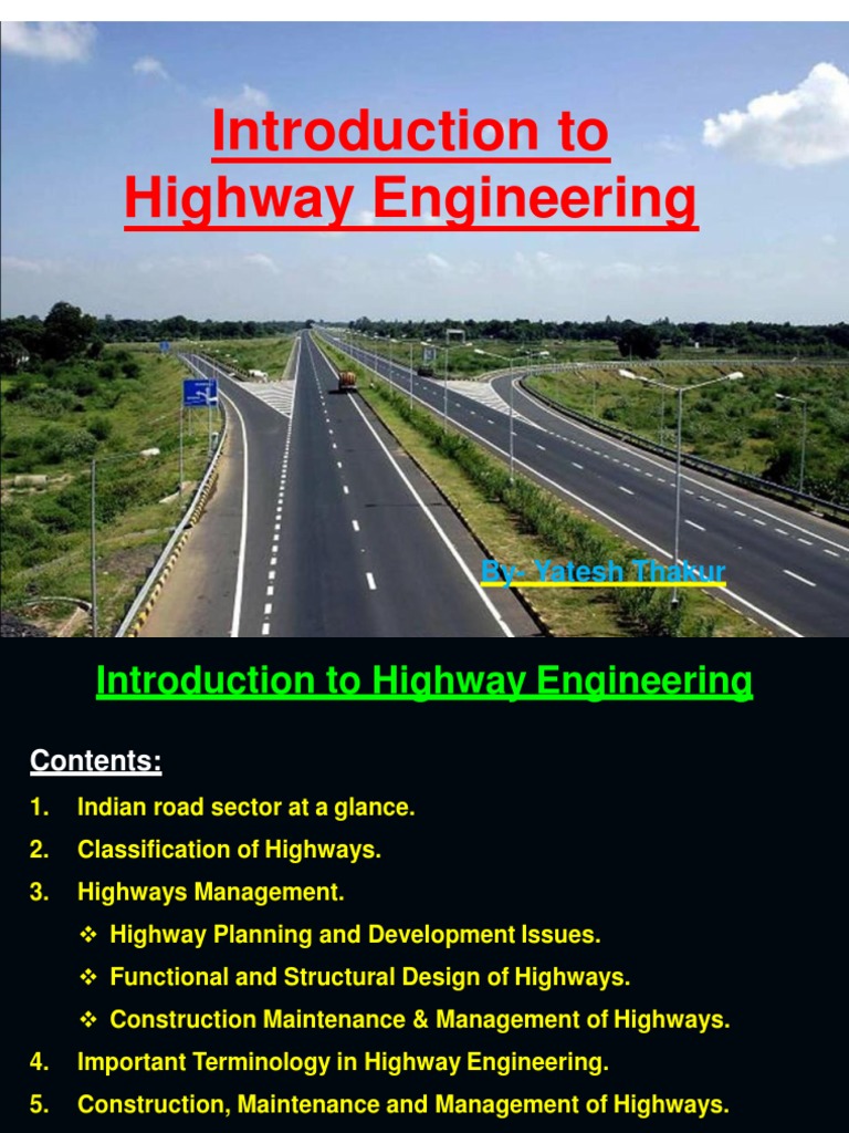 Introduction To Highway Engineer I G PDF Road Highway