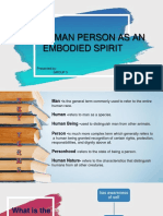Human Person As A Embodied Spirit