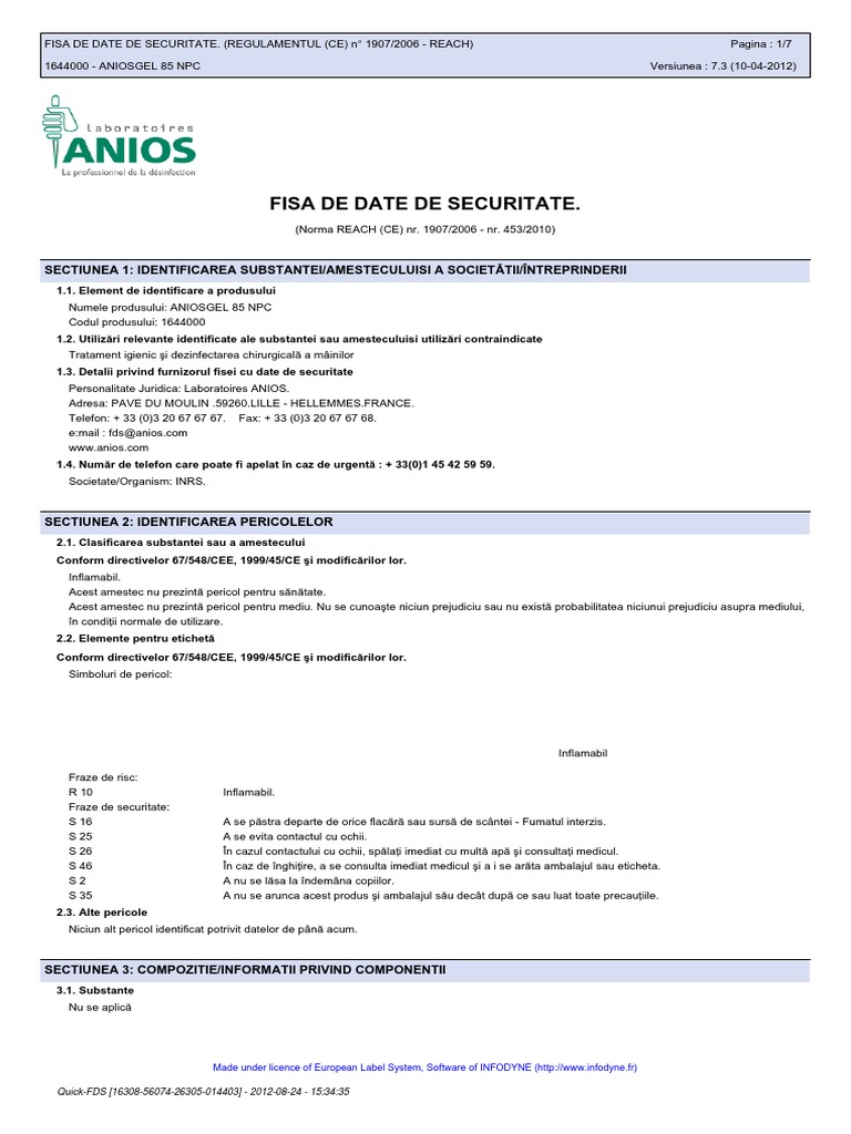 Aniosgel 85 NPC | PDF