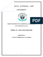 Powel vs. Lee Case Analysis: Project Report of Ii Semester, January 2019 Law Contract Law-I