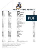 2019-2020 UTEP Men's Basketball Schedule 