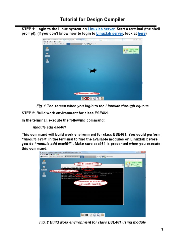 Tutorial For Design Compiler: Shell Prompt | PDF | Information ...