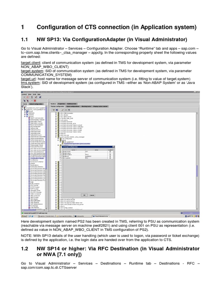 Configuring SAP CTS Connections | PDF | Password | Software Engineering