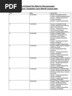 L.H.School For Blind in Narasaraopet Subject: Computer June Month Lesson Plan