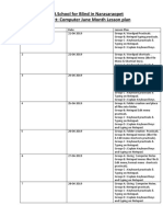 L.H.School For Blind in Narasaraopet Subject: Computer June Month Lesson Plan