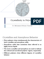 Crystallinity in Polymers: Dr. Mohammed Rehaan Chandan