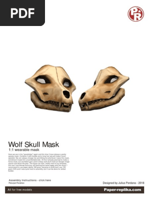 Wolf Skull Mask Papercraft-Desbloqueado