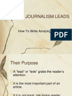 Journalism Leads: How To Write Amazing Leads