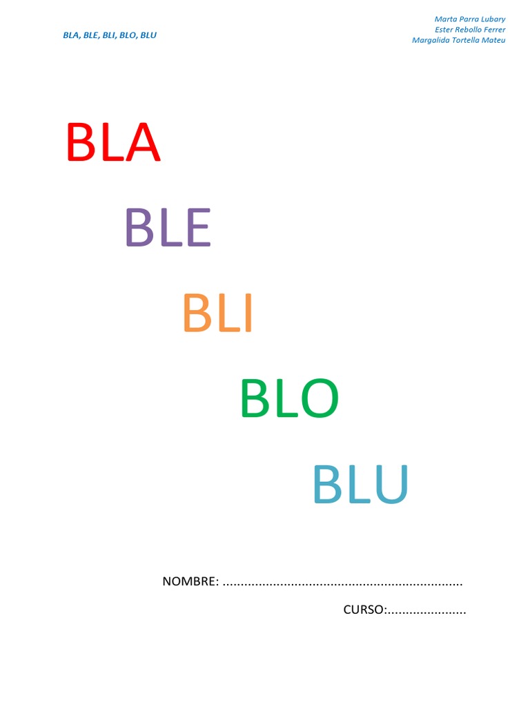 BLA BLE BLI BLO BLU Mayuscula PDF | PDF