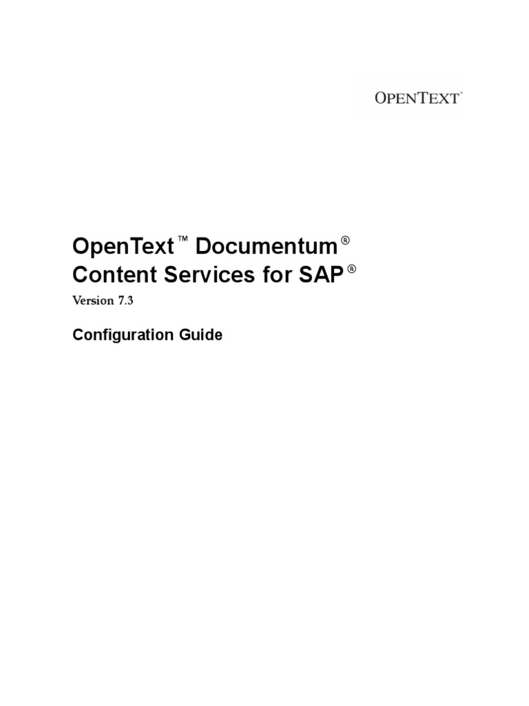 Opentext Documentum Content Services For Sap: Configuration Guide | PDF ...