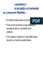 El Crecimiento Económico I: La Acumulación de Capital y El Crecimiento de La Población: Resumen