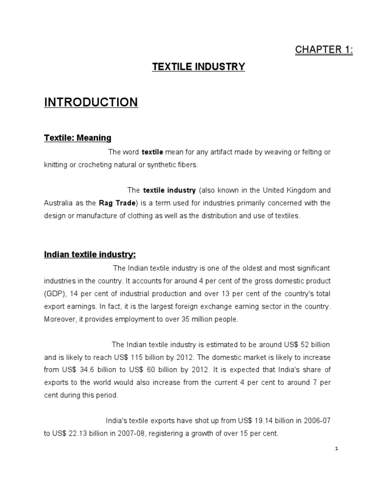 Overview of Indian Textile Industry | PDF | Switch | Spinning (Textiles)