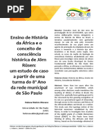 Ensino de História da África e Consciência Histórica em J. Rüsen