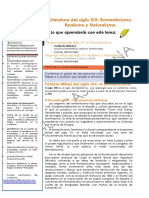 9° PER 1° CLASE N°1 - Lieratura Del Siglo XIX