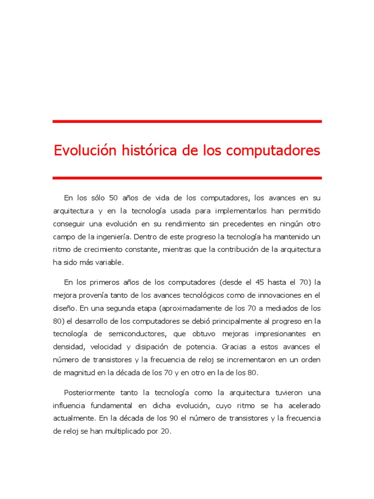 Historia PDF | PDF | Microprocesador | Unidad Central de procesamiento