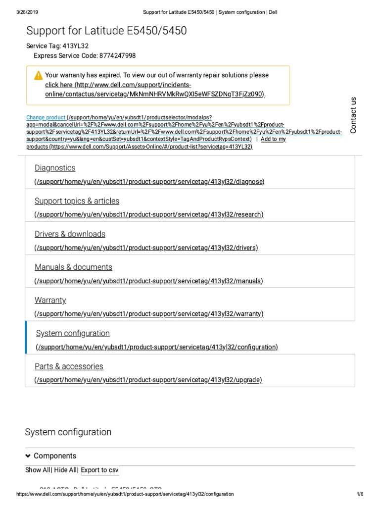 5450 - System Configuration - Dell | PDF