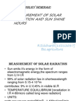 Meteorolgy Seminar: Measurement of Solar Radiation and Sun Shine Hours