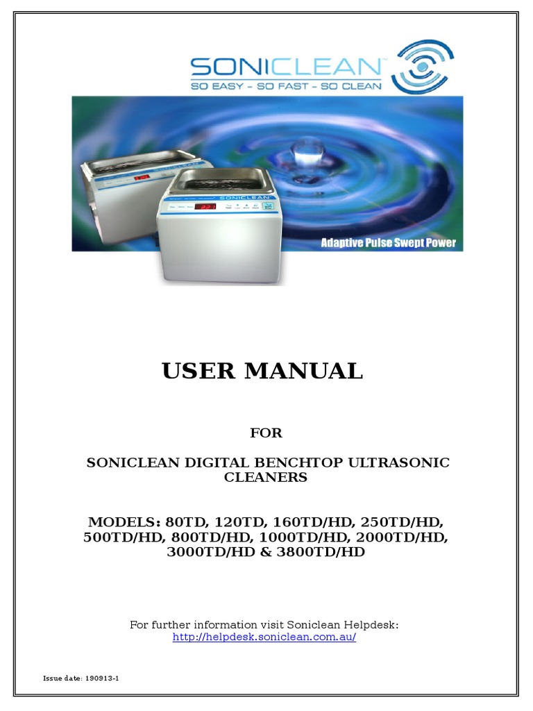 A Comprehensive User Manual for Soniclean Digital Benchtop Ultrasonic