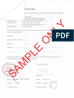 Sample Work Completion Certificate (Sign & Stamp)