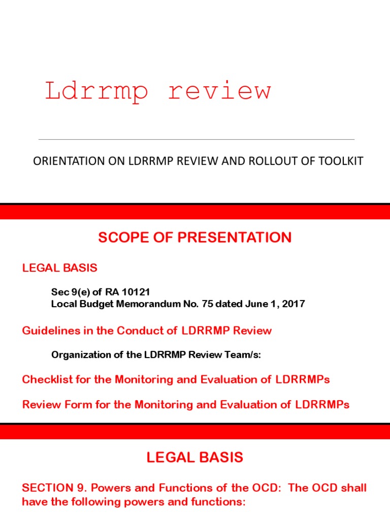 LDRRMP Review Guidelines and Procedures | PDF | Social Institutions ...