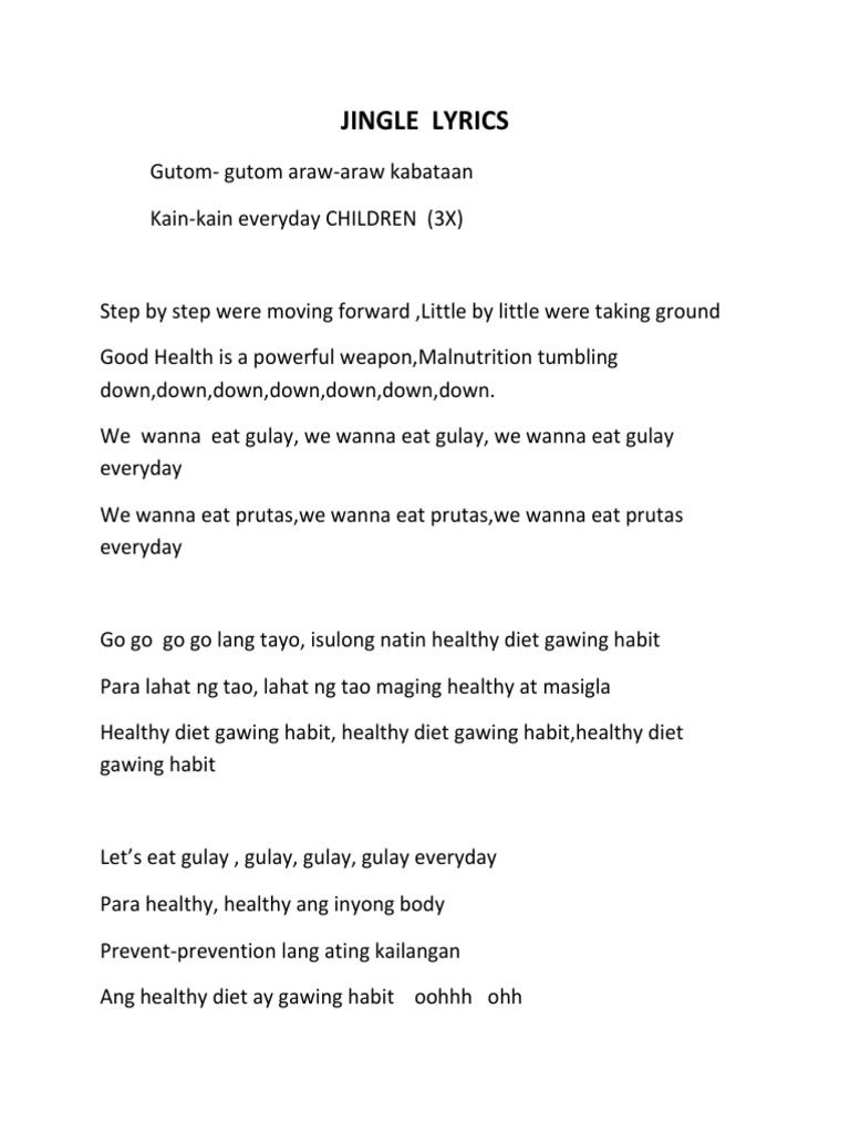 Jingle Lyrics PDF