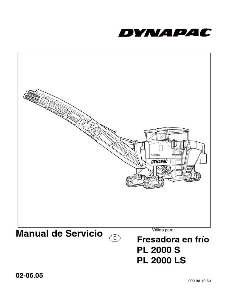 Manual de Servicio (PL 2000 S Dynapac) PDF | PDF | Embrague ...