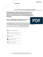 Development and Formative Evaluation of A Communication Skills Training Program For Persons With Rheumatic and Musculoskeletal Diseases