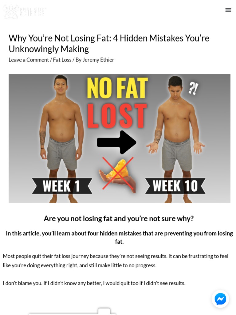 Why You'Re Not Losing Fat - 4 Hidden Mistakes You'Re Unknowingly Making ...