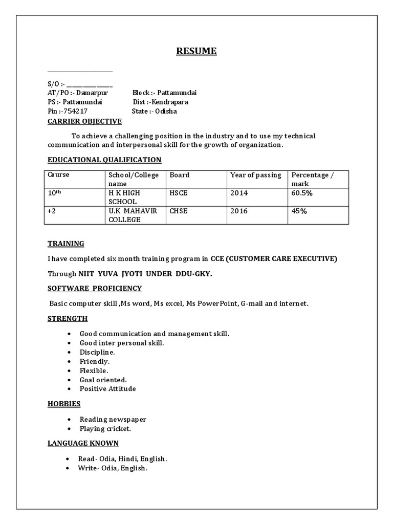 Resume Carrier Objective PDF - 1707048779