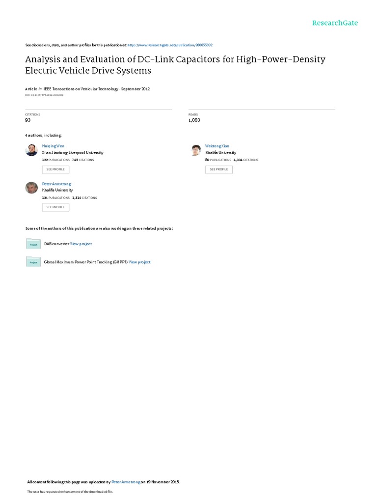 DC-Link Capacitors in EV Drive Systems | PDF | Capacitor | Power Inverter