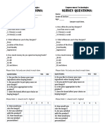 Survey Questions: Survey Questions